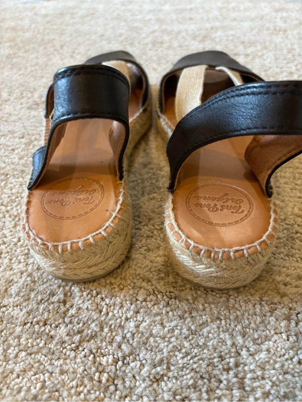 Toni Pons Black Leather Espadrille Slingback size 39 (8.5-9U.S.) Spain